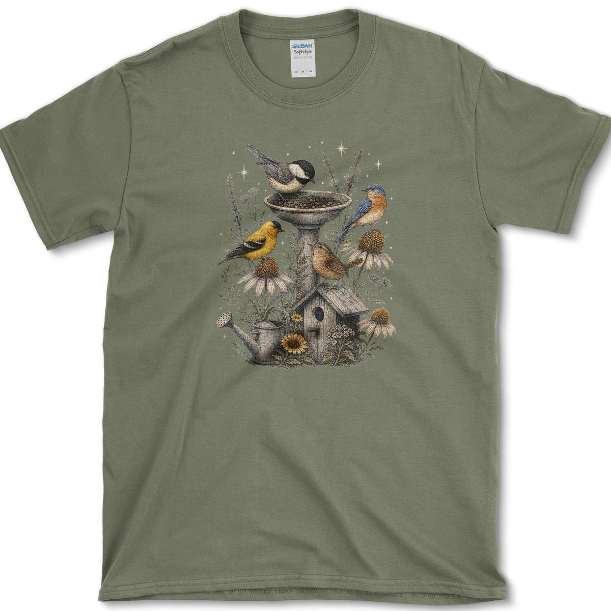 Bird Friendly Gardener T-Shirt S / Military Green Essential Tees