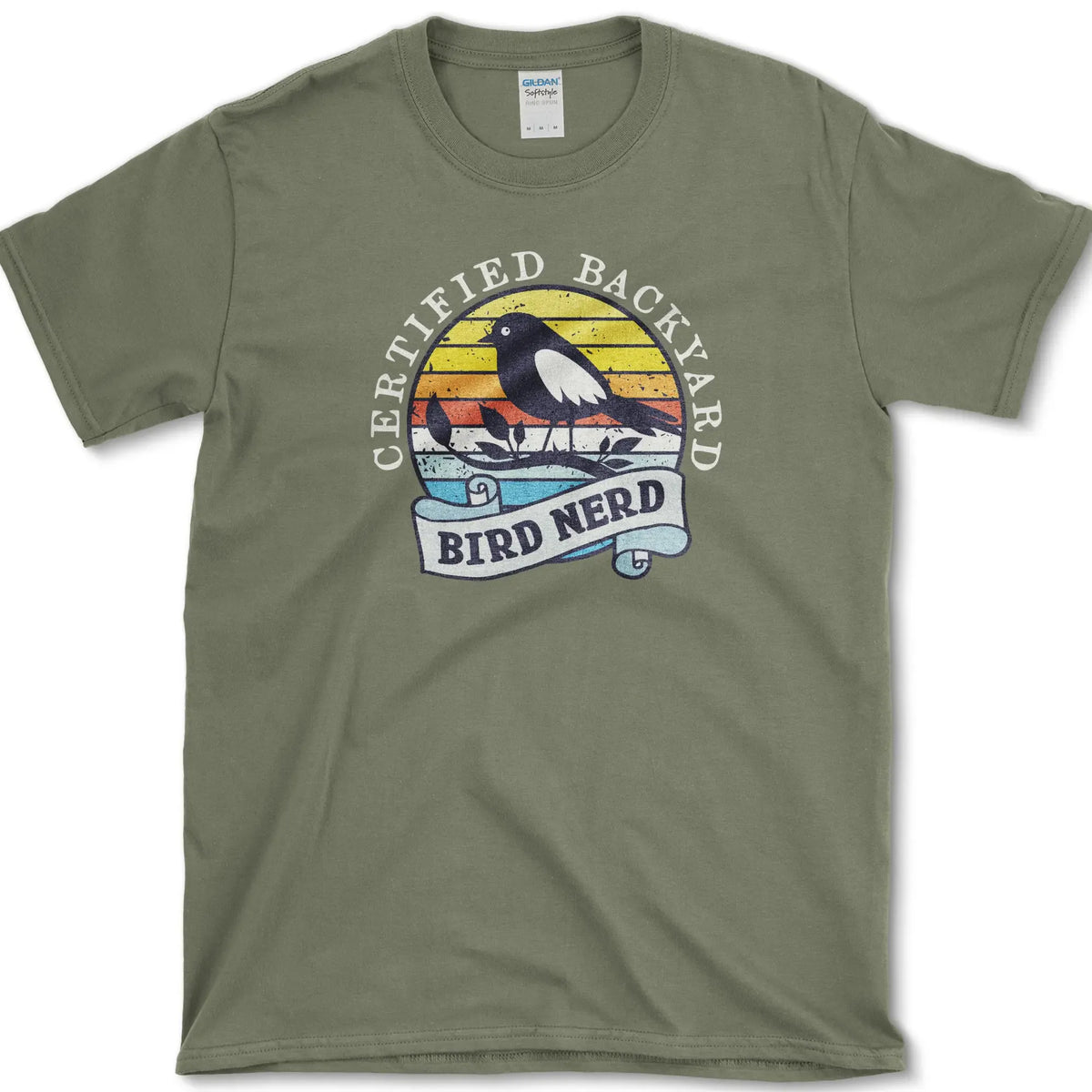 Bird Nerd Retro T-Shirt Military Green / S Essential Tees