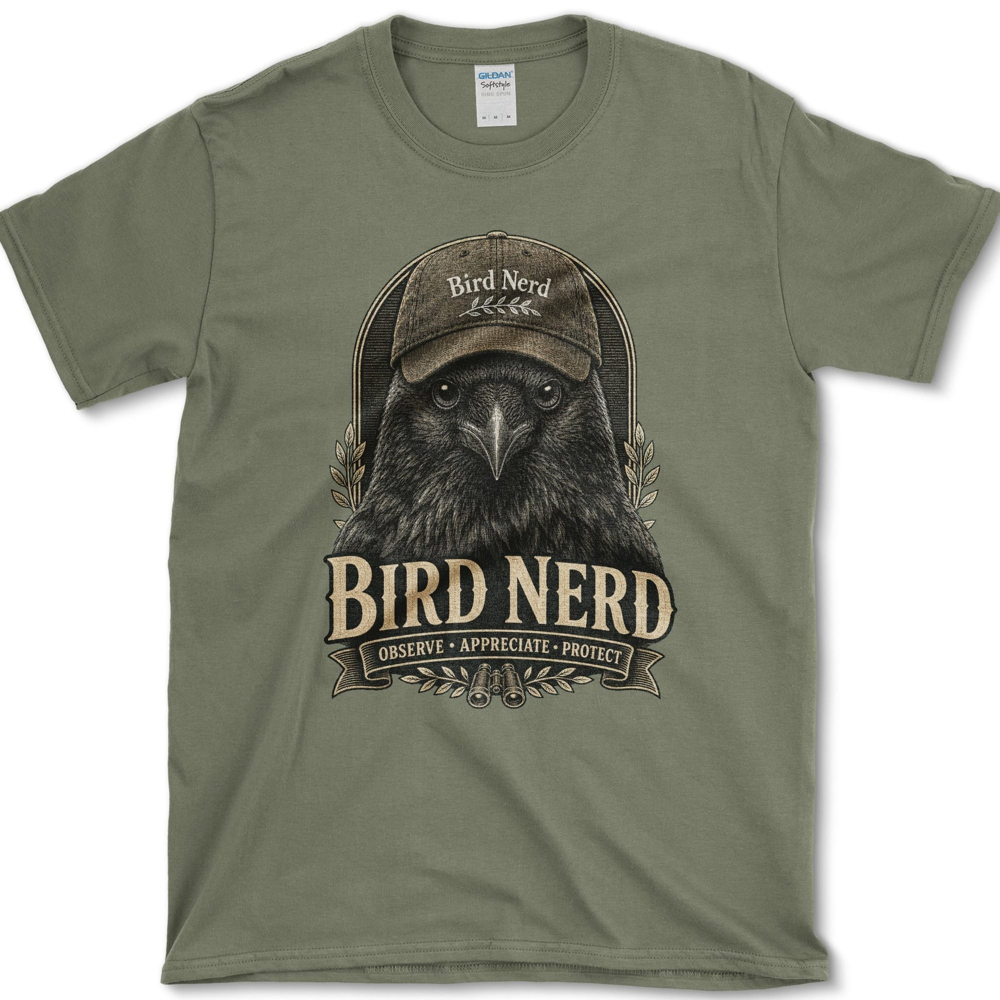 Bird Nerd T-Shirt S / Military Green Essential Tees