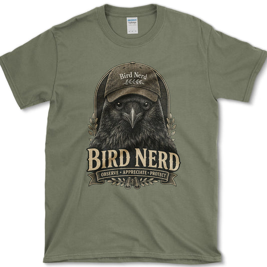 Bird Nerd T-Shirt S / Military Green Essential Tees
