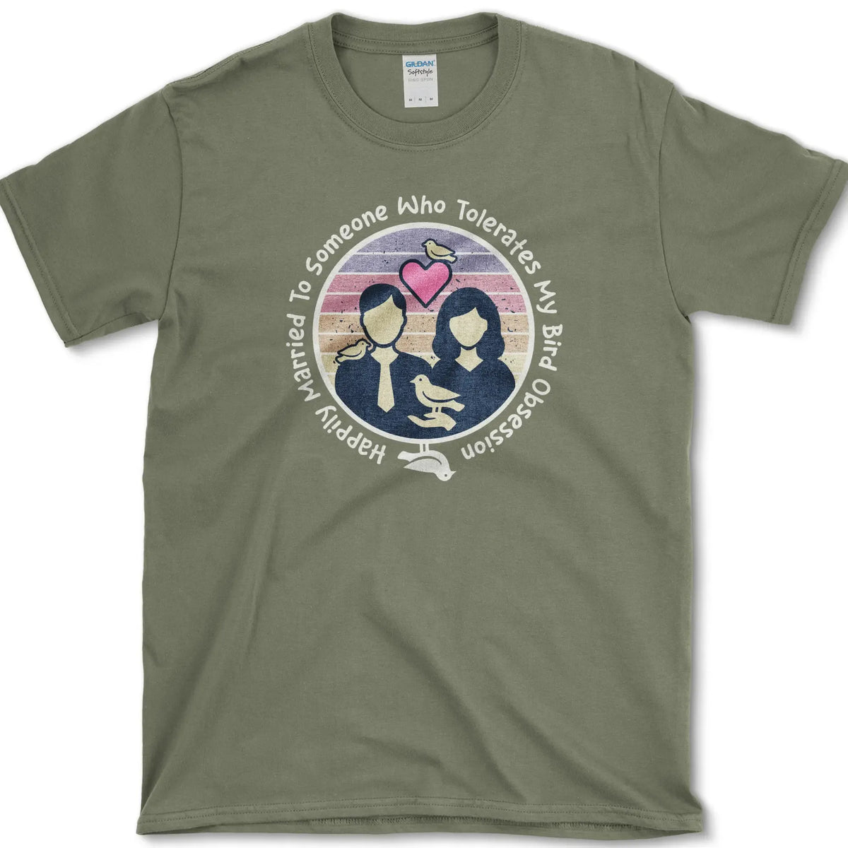 Bird Obsession Marriage T-Shirt Military Green / S Essential Tees