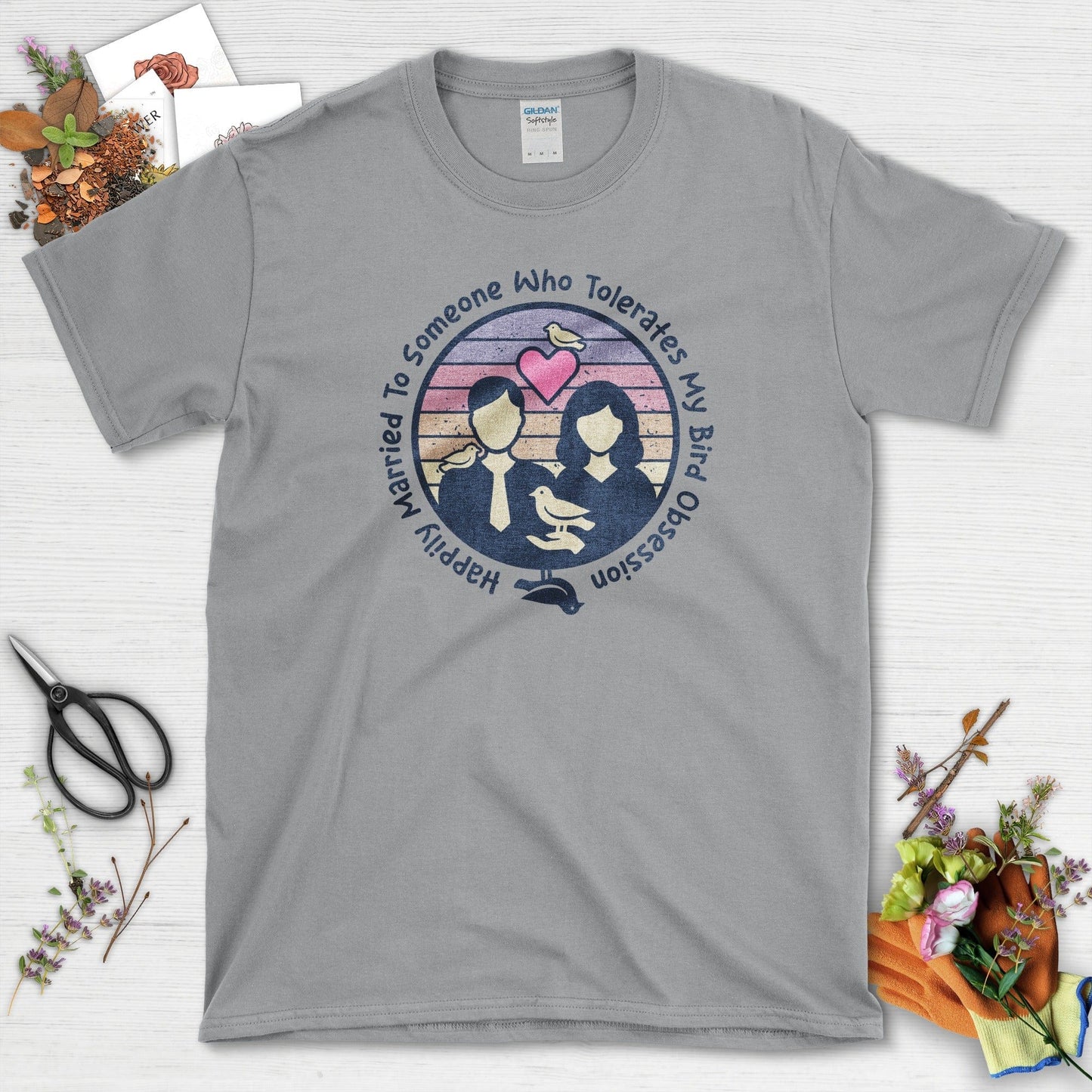 Bird Obsession Marriage T-Shirt Sport Grey / S Physical Item