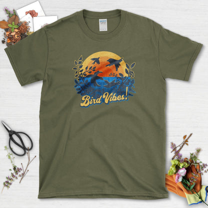 Bird Vibes T-Shirt Military Green / S Physical Item