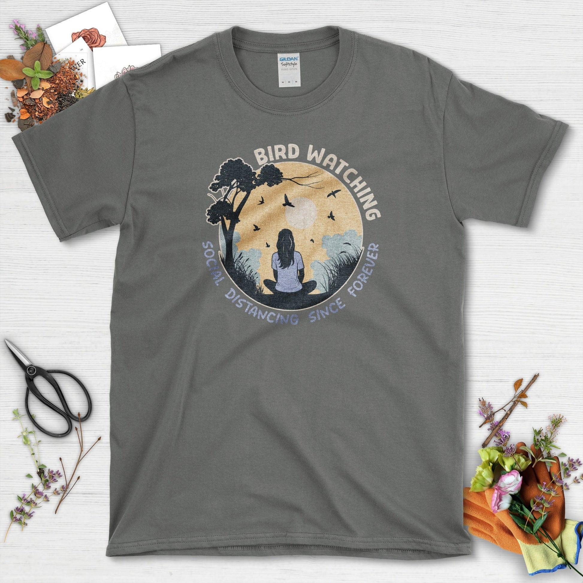 Bird Watching Forever T-Shirt Charcoal / S Physical Item