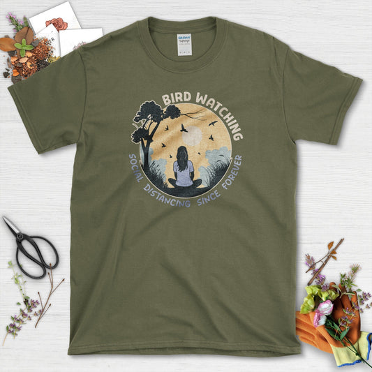 Bird Watching Forever T-Shirt Military Green / S Physical Item