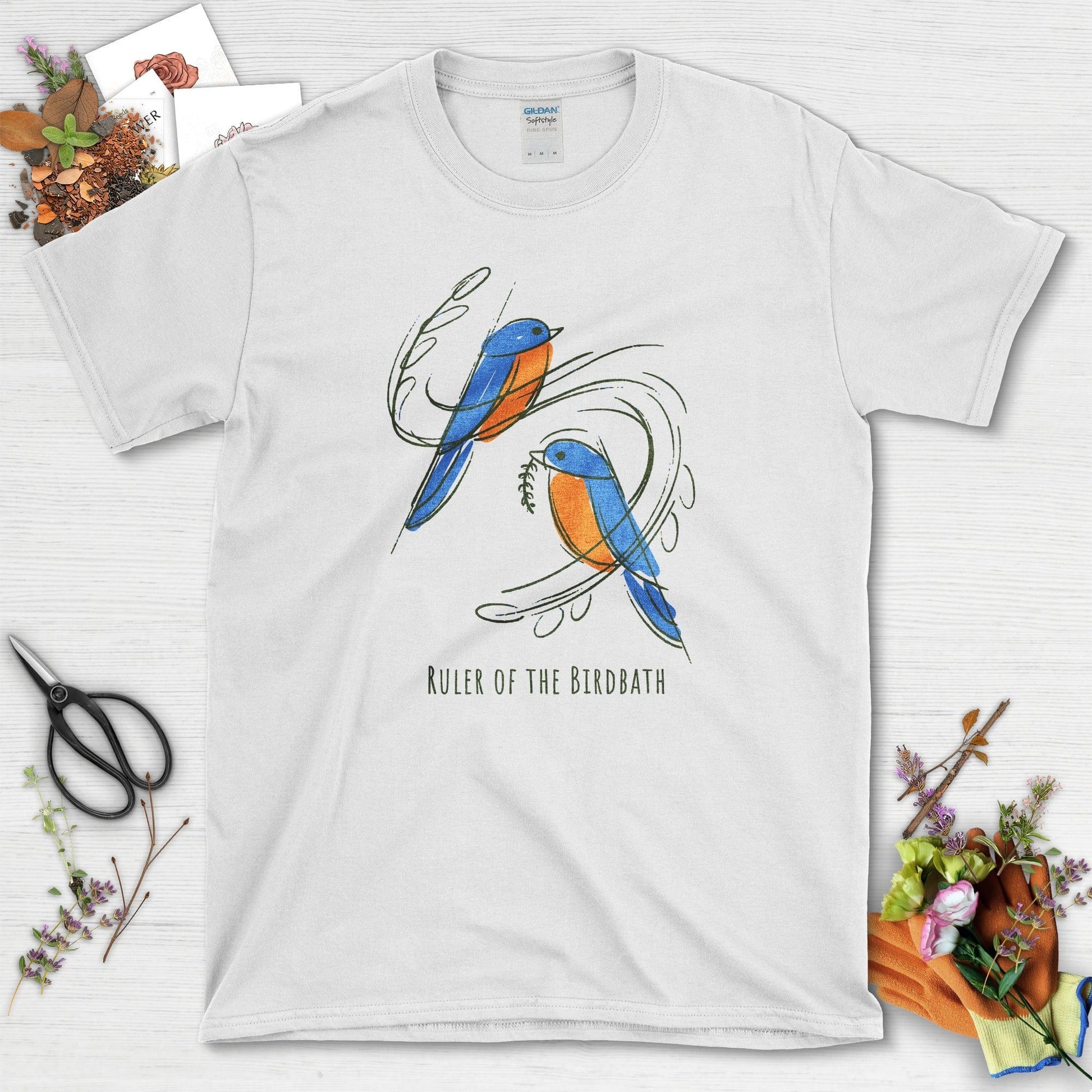 Birdbath Ruler T-Shirt White / S Physical Item