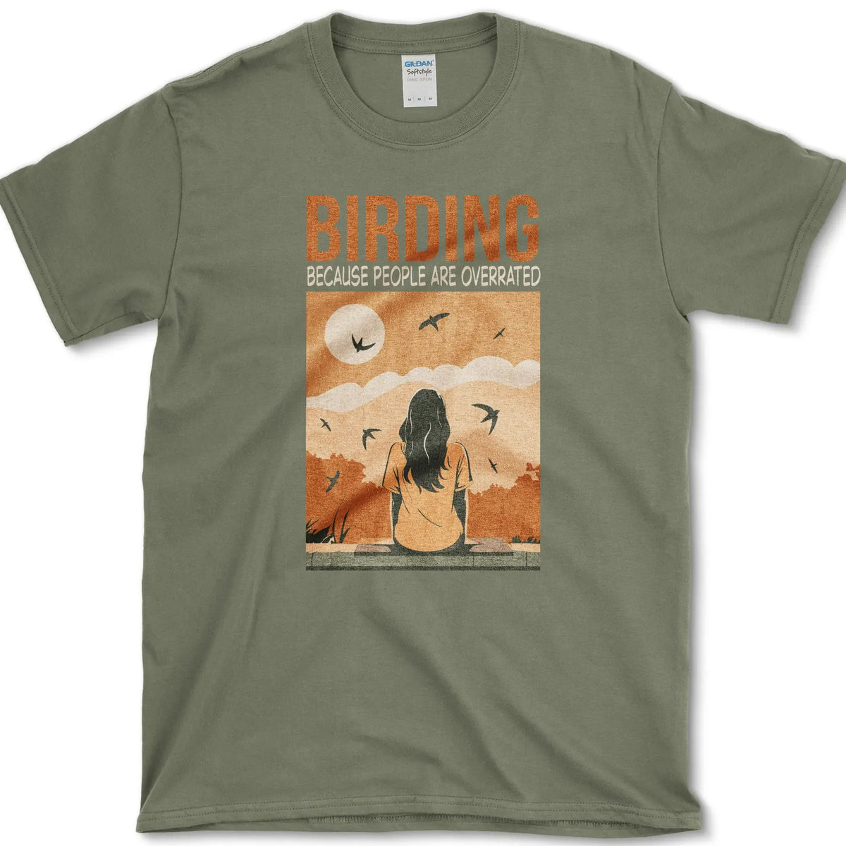 Birding Overrated People T-Shirt Military Green / S Essential Tees