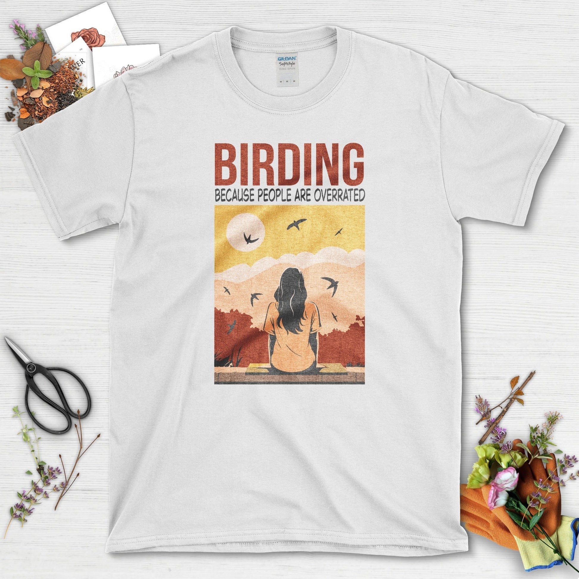 Birding Overrated People T-Shirt White / S Physical Item