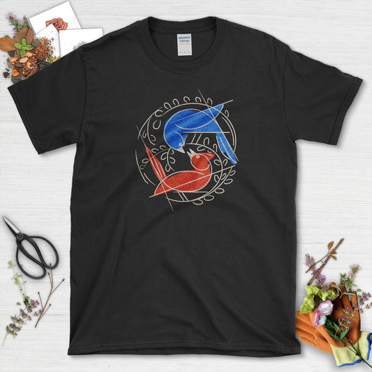 Birds Circle of Life T-Shirt Black / S Physical Item