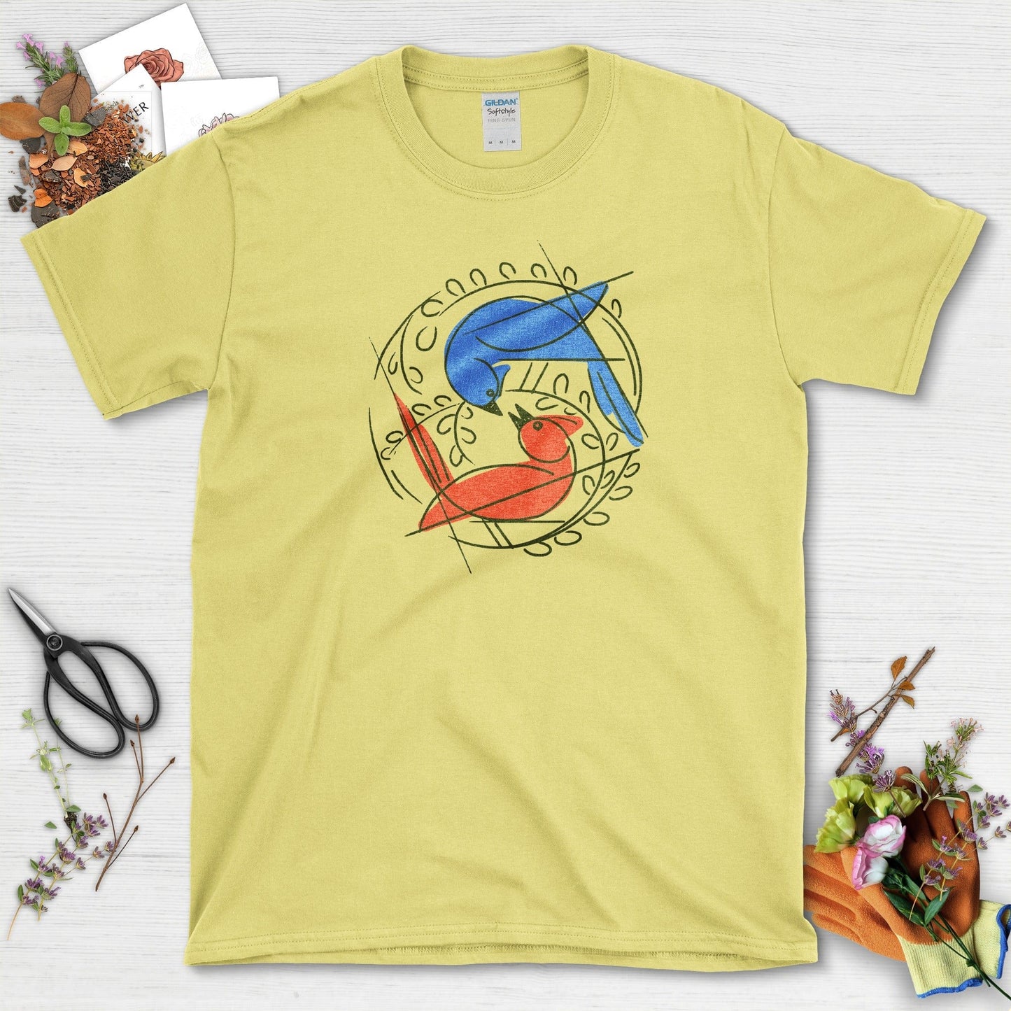 Birds Circle of Life T-Shirt Cornsilk / S Physical Item
