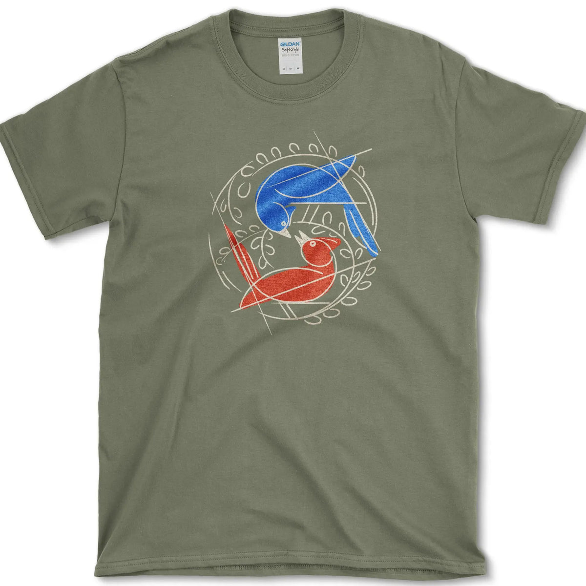 Birds Circle of Life T-Shirt Military Green / S Essential Tees