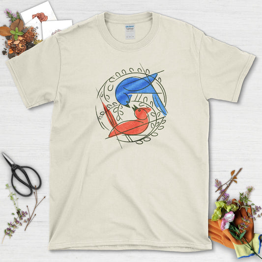 Birds Circle of Life T-Shirt Natural / S Physical Item