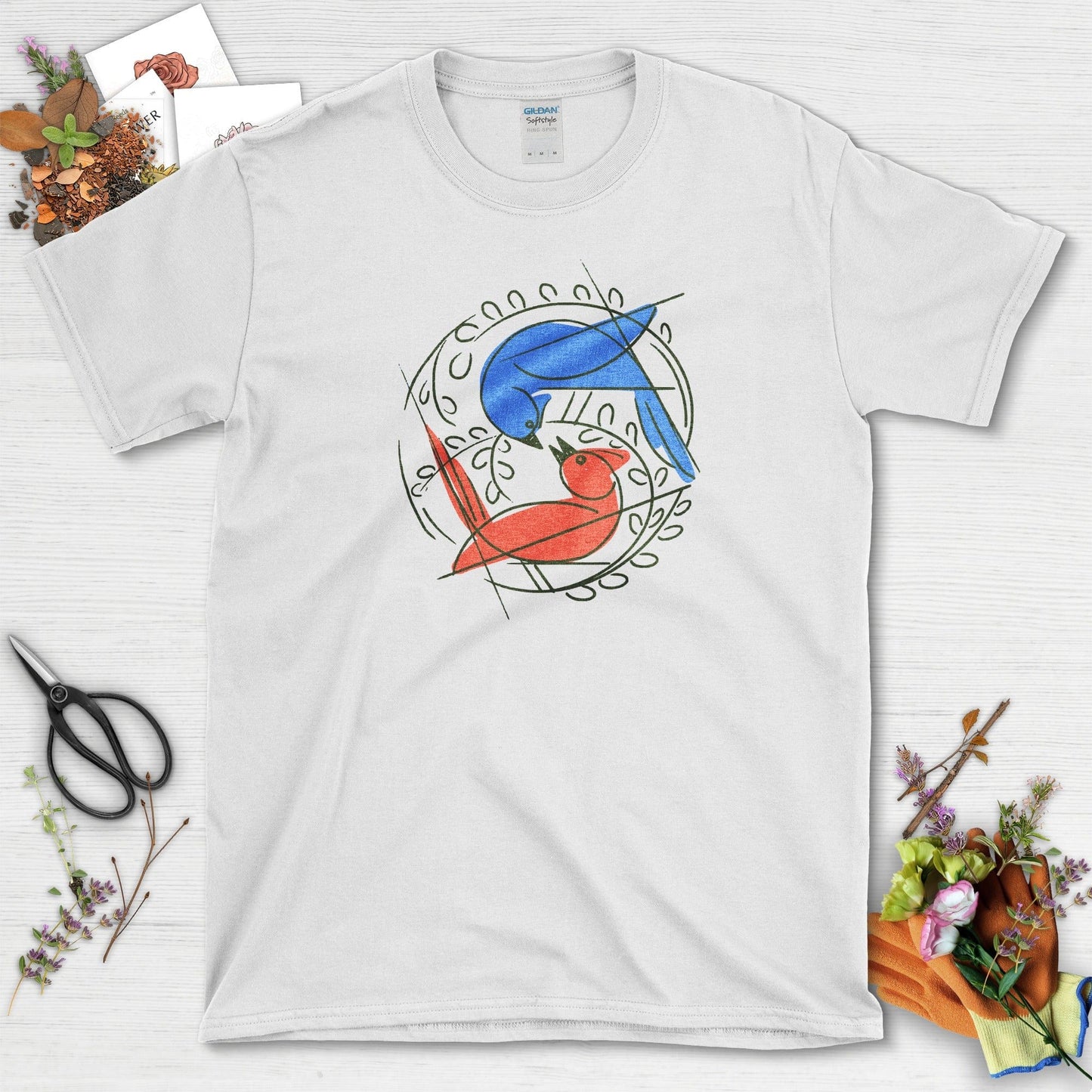Birds Circle of Life T-Shirt White / S Physical Item