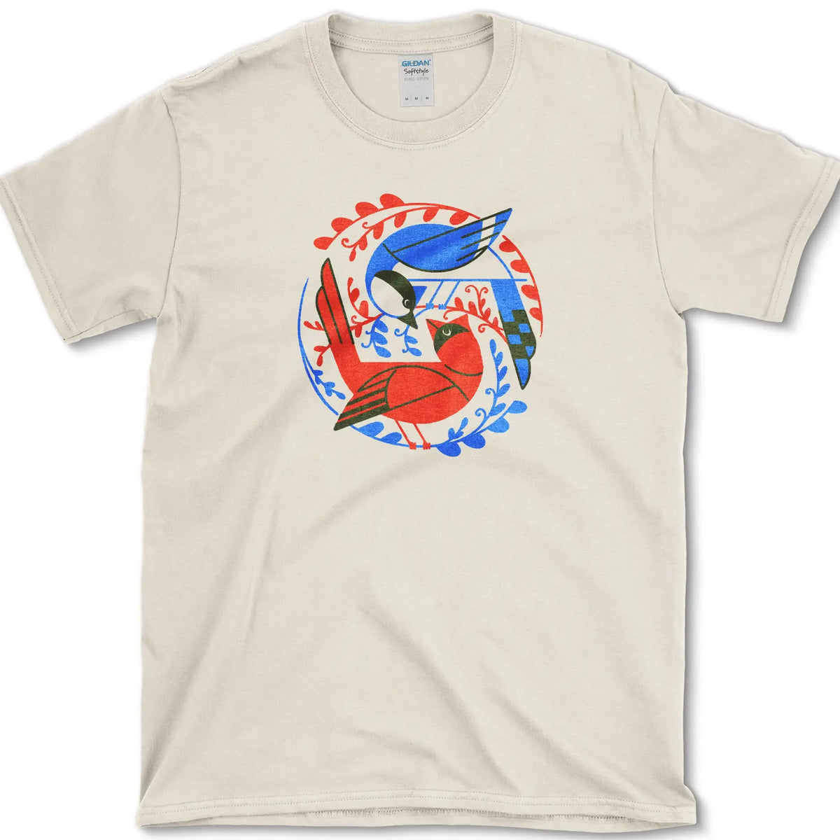 Birds In The Garden T-Shirt Natural / S Essential Tees