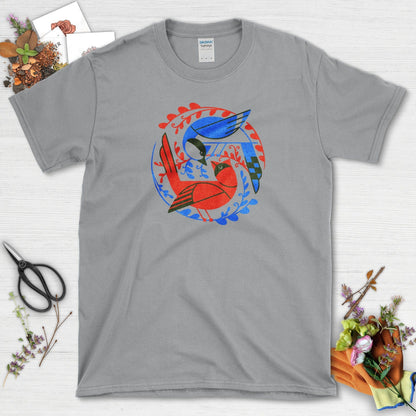 Birds In The Garden T-Shirt Sport Grey / S Physical Item