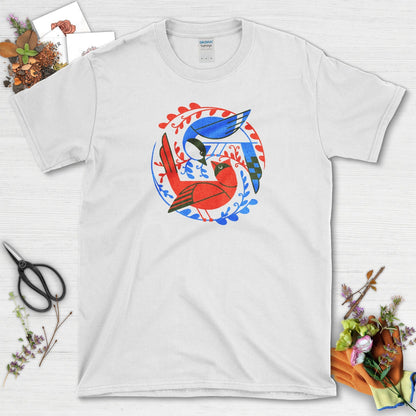Birds In The Garden T-Shirt White / S Physical Item