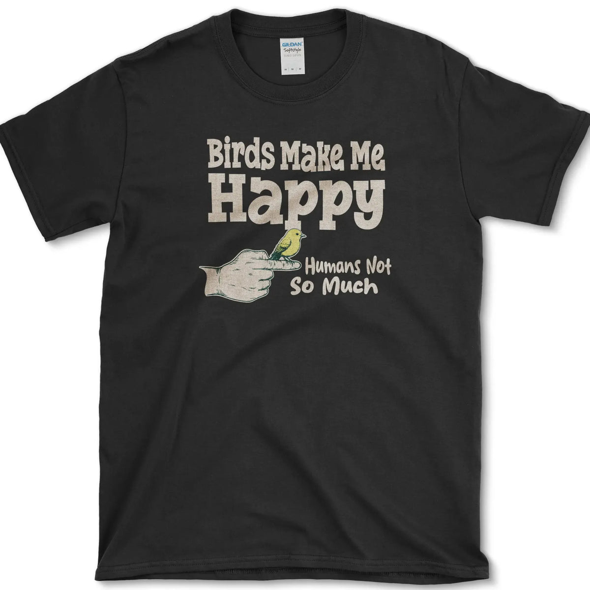 Birds Make Me Happy T-Shirt Black / S Essential Tees
