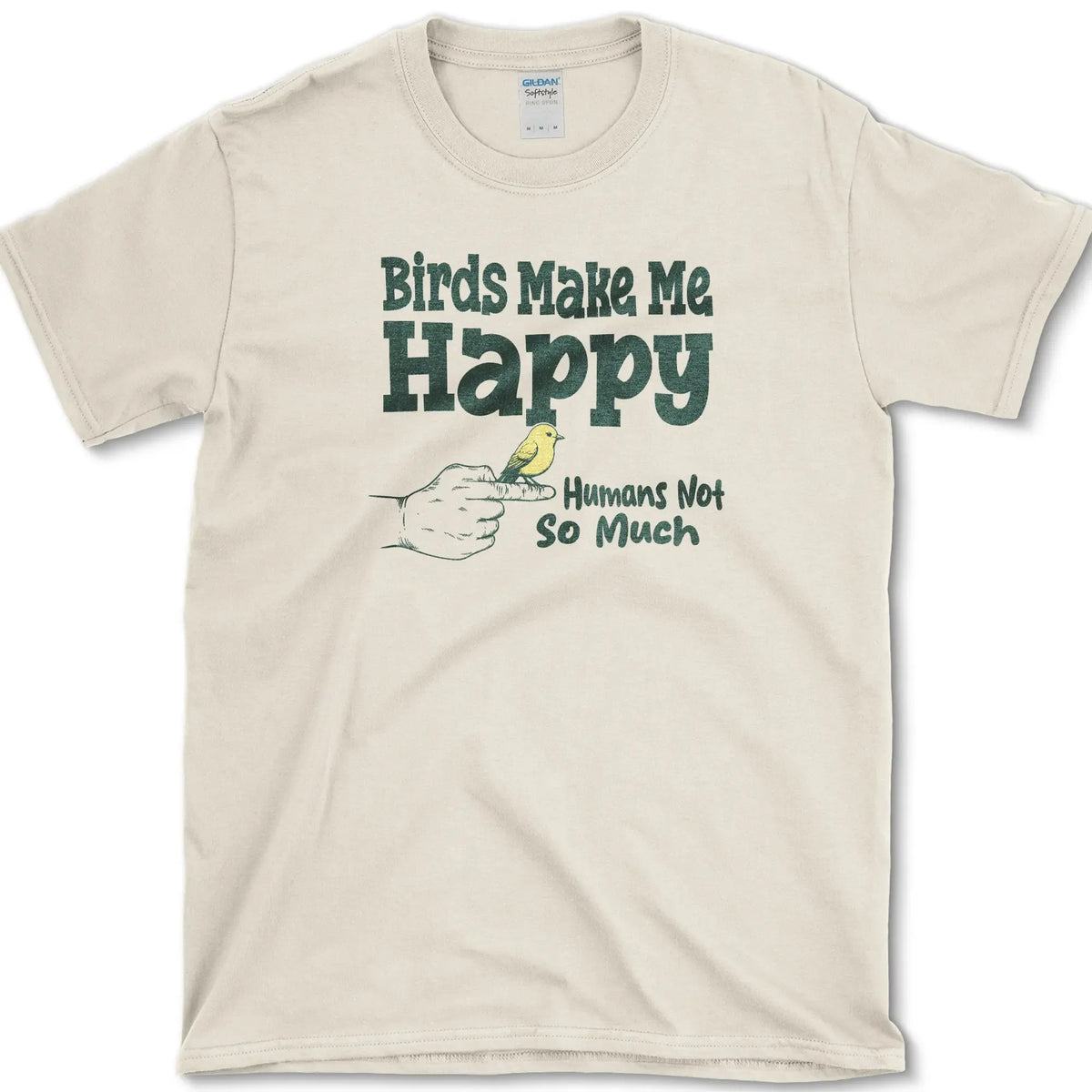 Birds Make Me Happy T-Shirt Natural / S Essential Tees