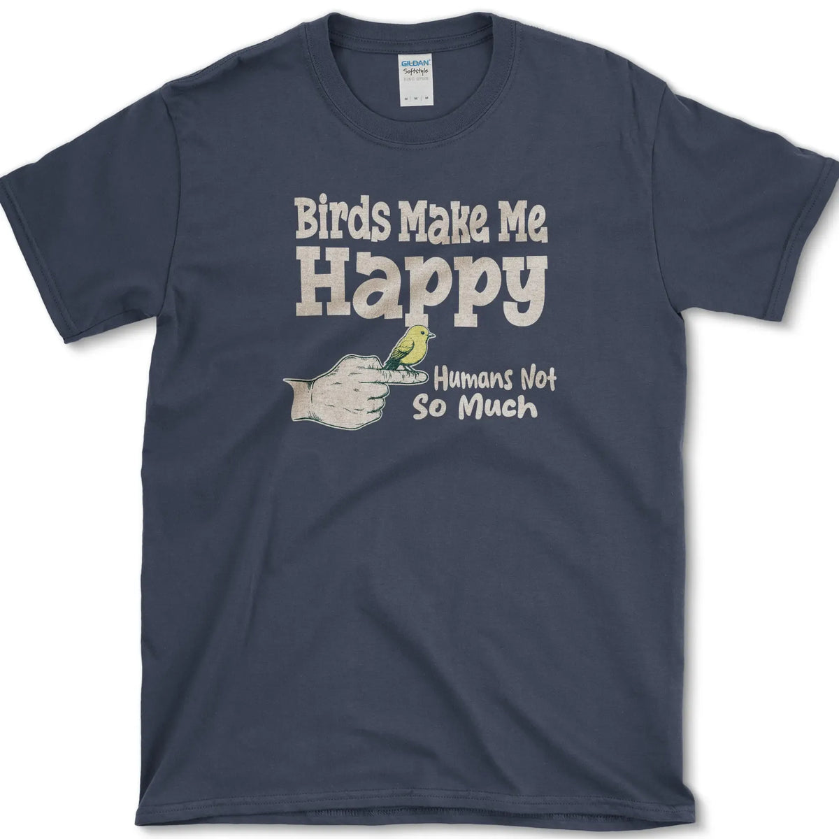 Birds Make Me Happy T-Shirt Navy / S Essential Tees