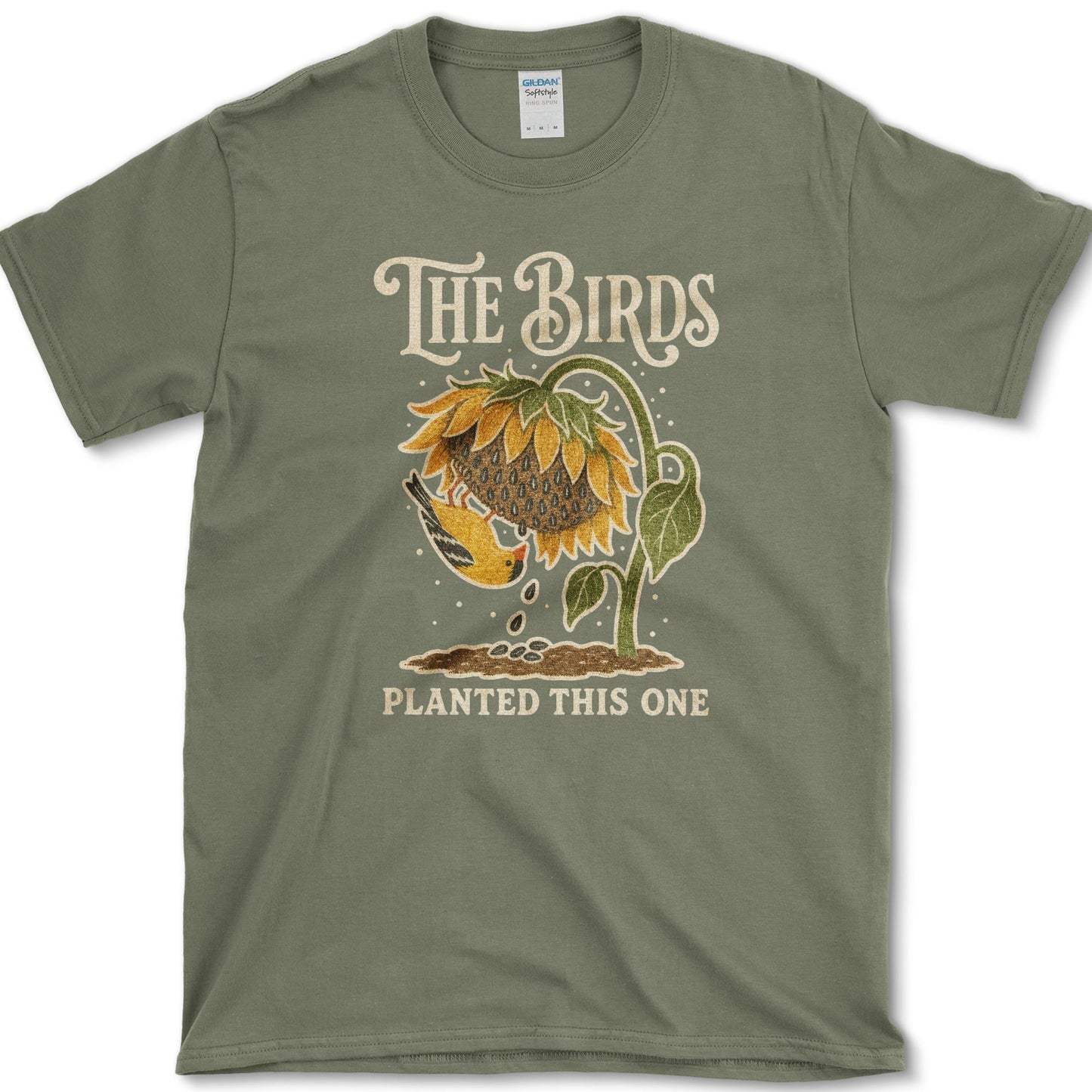 Birds Planted T-Shirt Military Green / S Essential Tees
