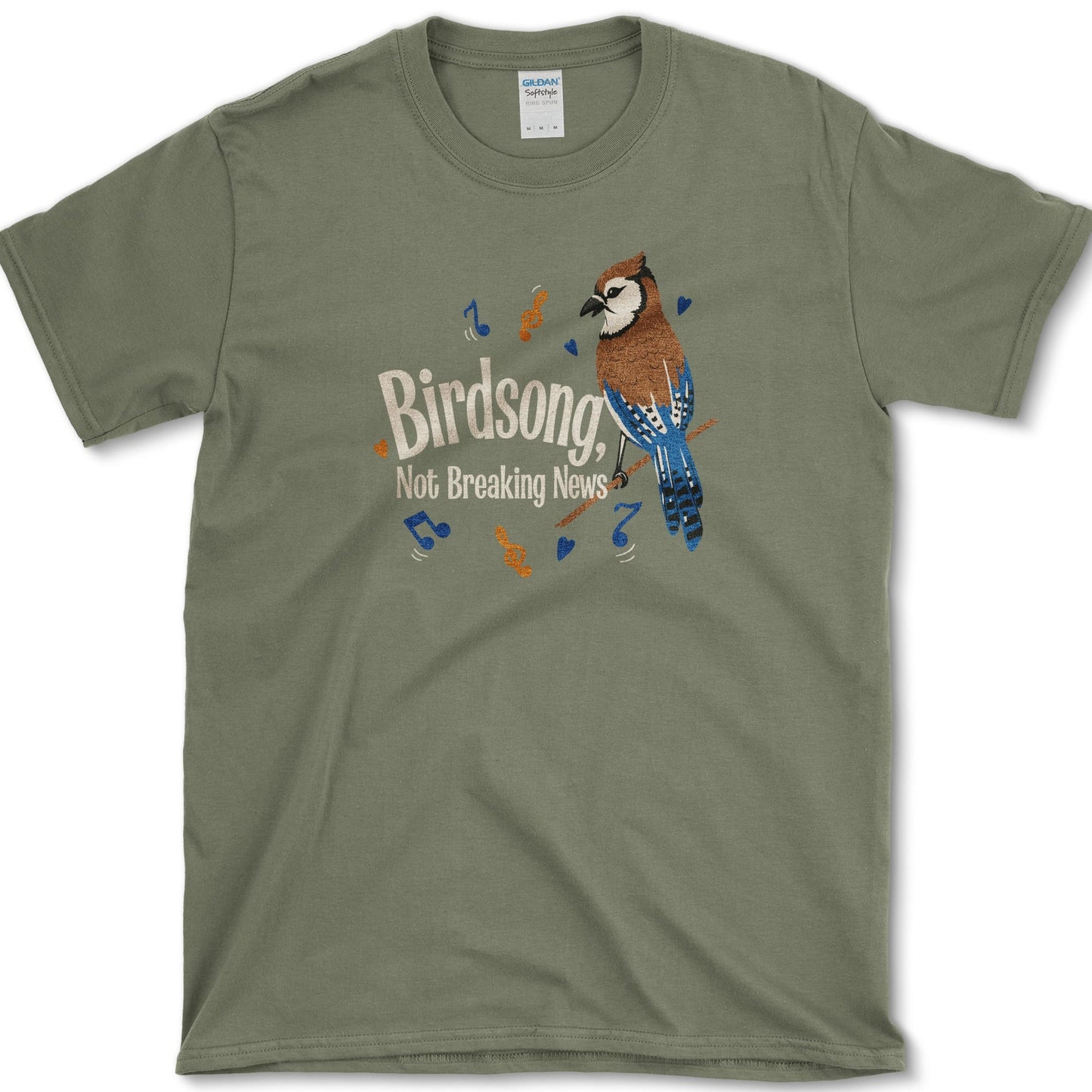 Birdsong Not News T-Shirt S / Military Green Essential Tees