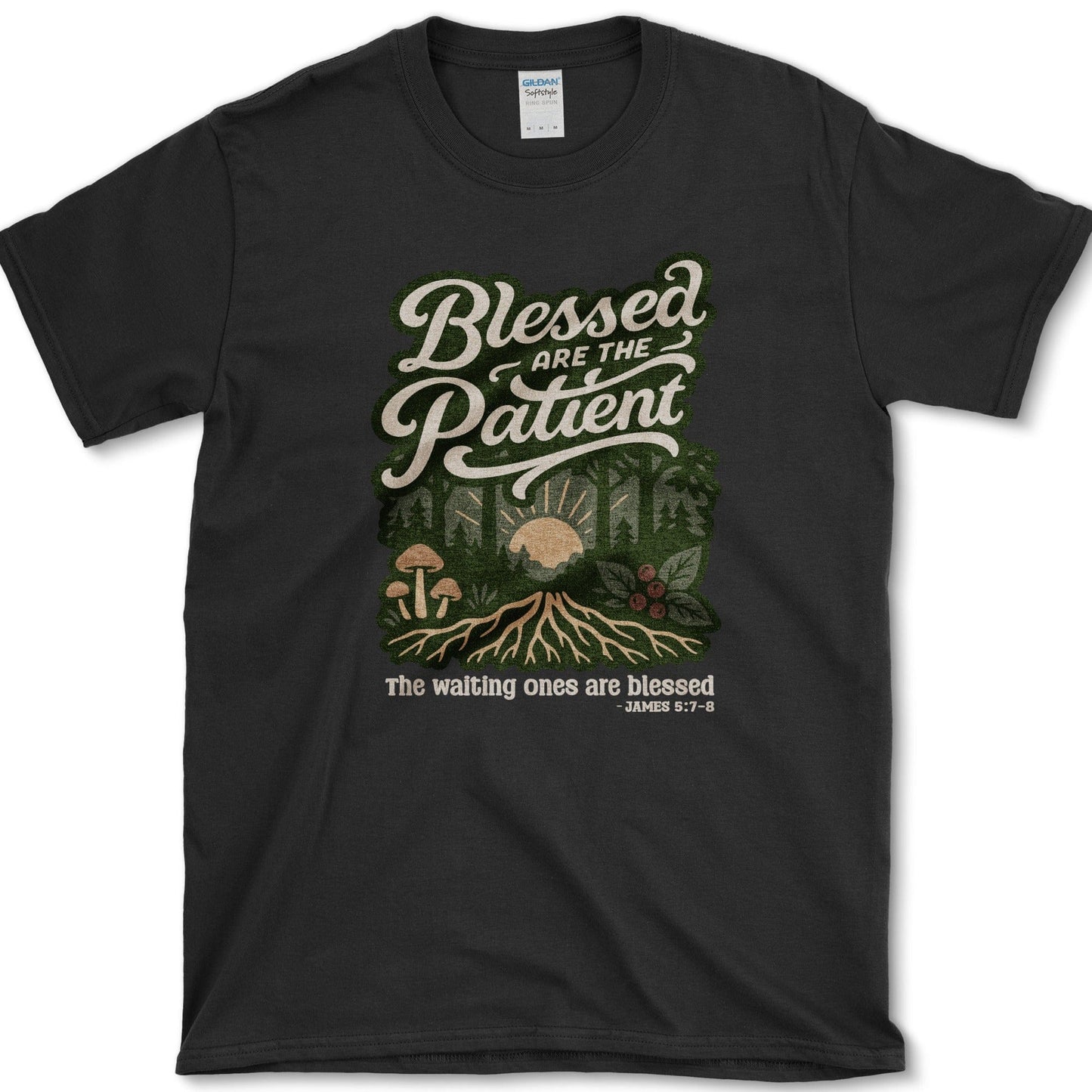 Blessed Are the Patient T-Shirt Black / S Physical Item