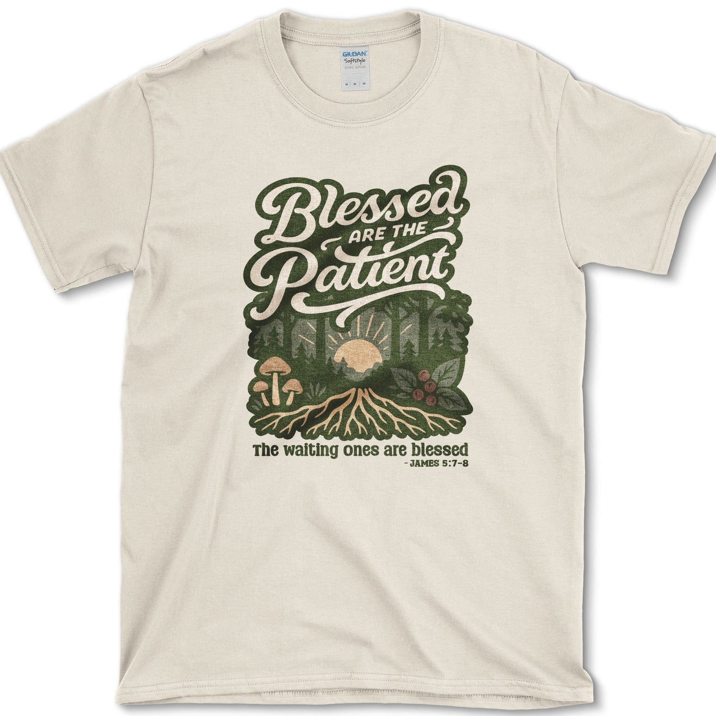 Blessed Are the Patient T-Shirt Natural / S Physical Item