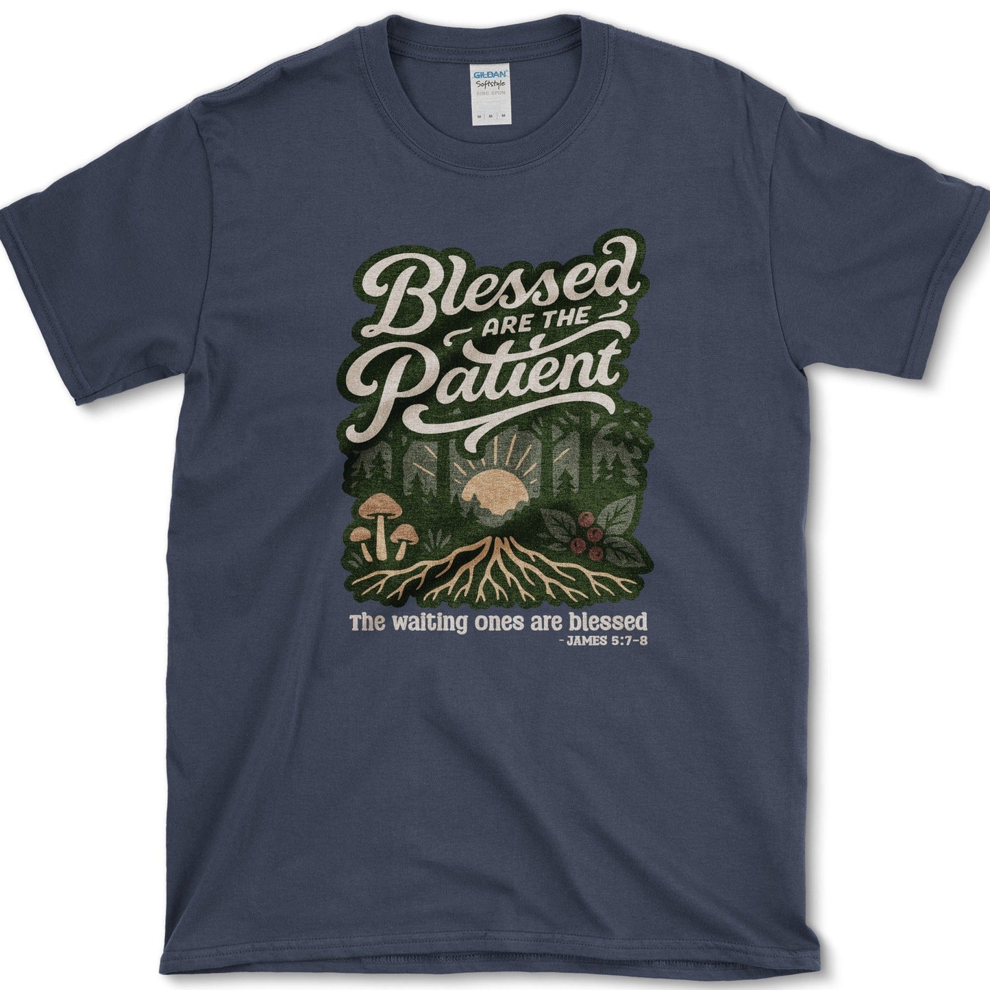 Blessed Are the Patient T-Shirt Navy / S Physical Item