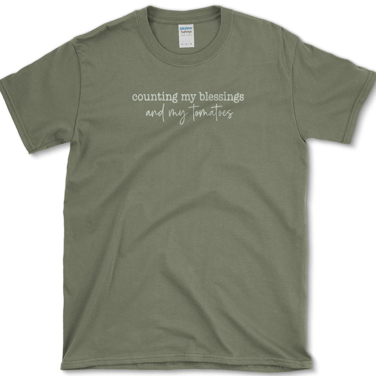 Blessings And Tomatoes T-Shirt Military Green / S Essential Tees