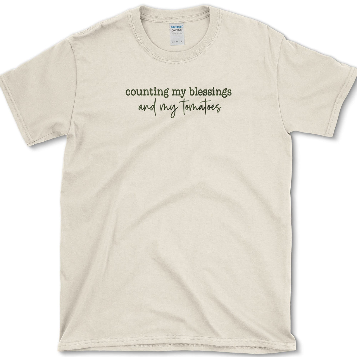 Blessings And Tomatoes T-Shirt Natural / S Essential Tees