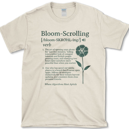 Bloom-Scrolling T-Shirt Natural / S Essential Tees