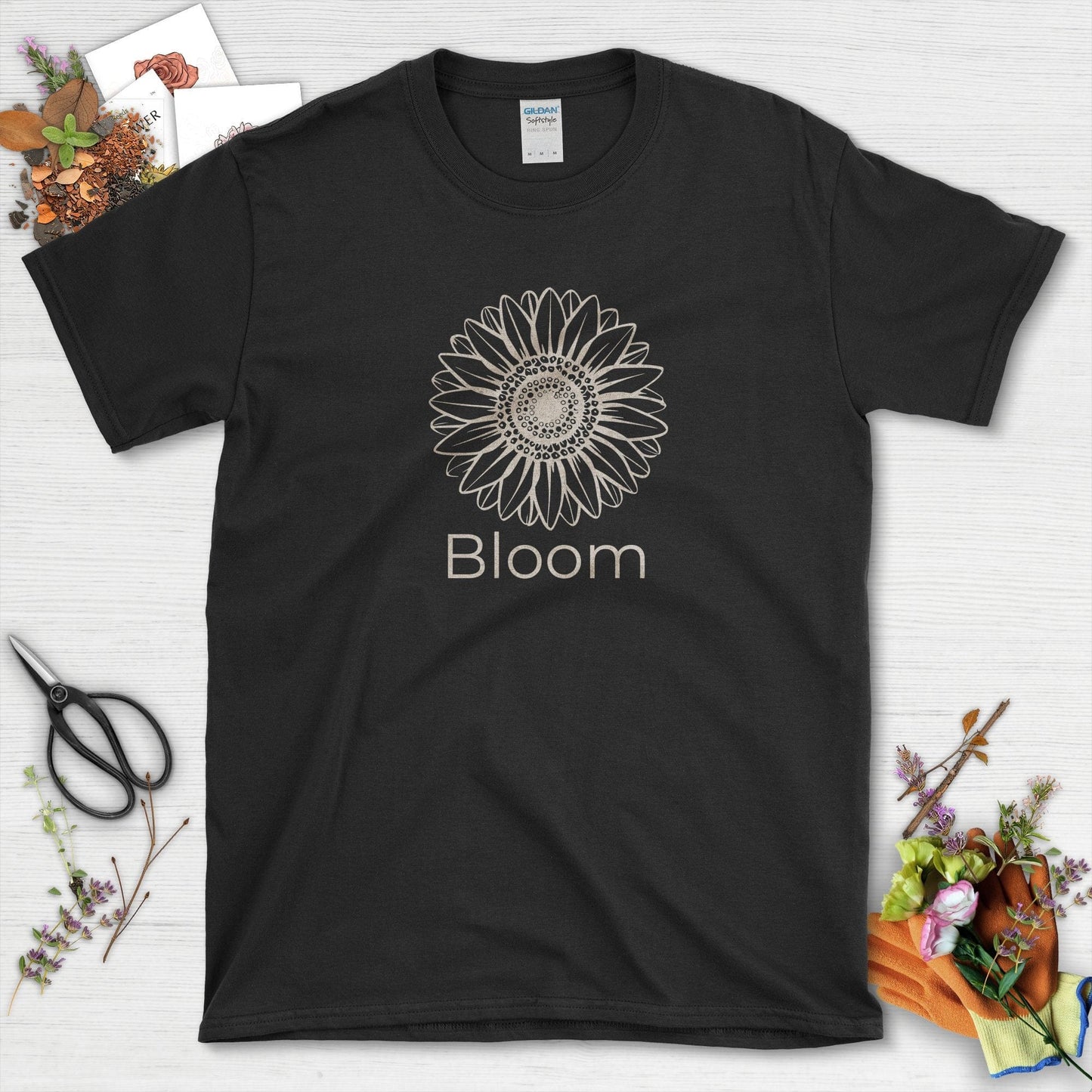 Bloom Sunflower T-Shirt Black / S T-Shirt