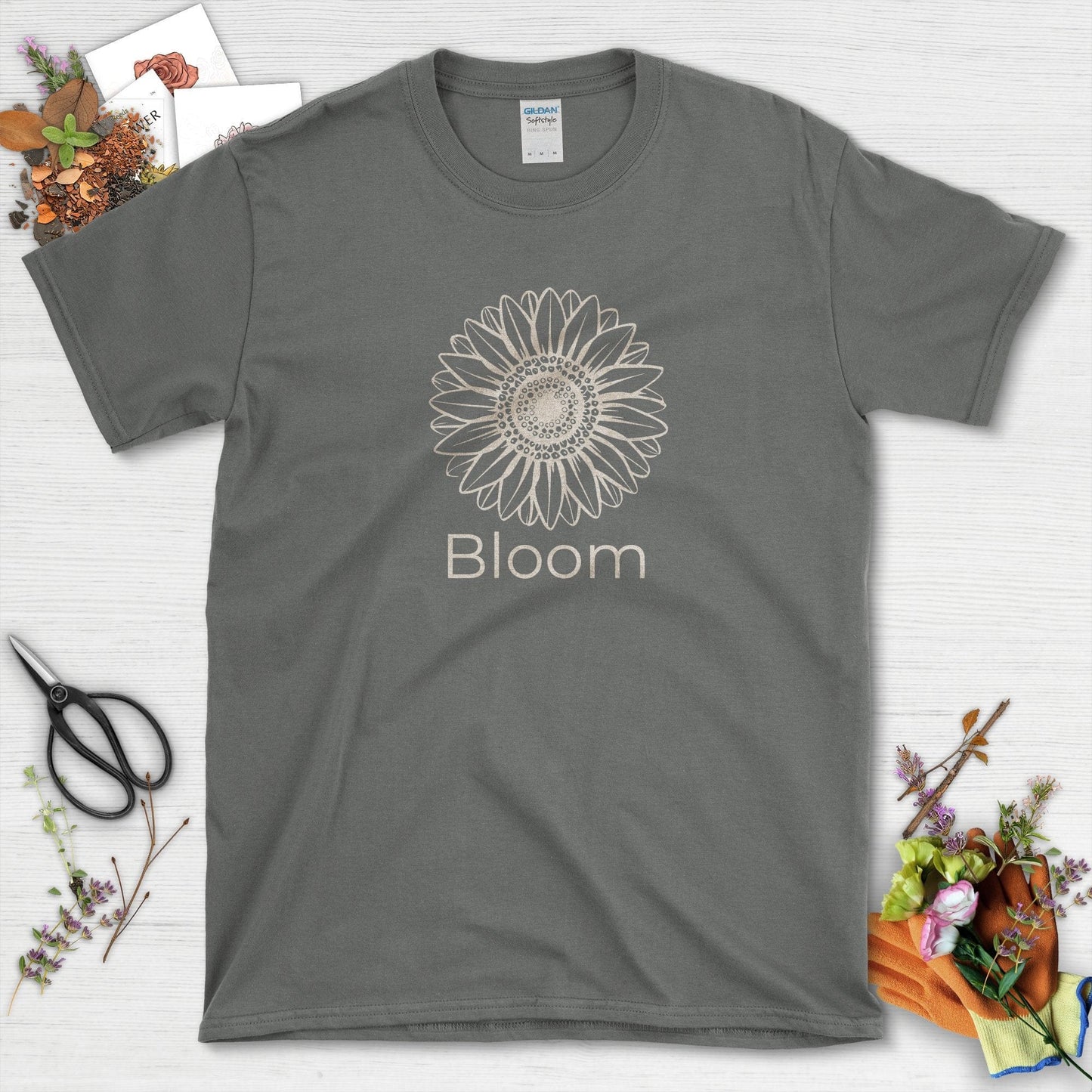 Bloom Sunflower T-Shirt Charcoal / S T-Shirt