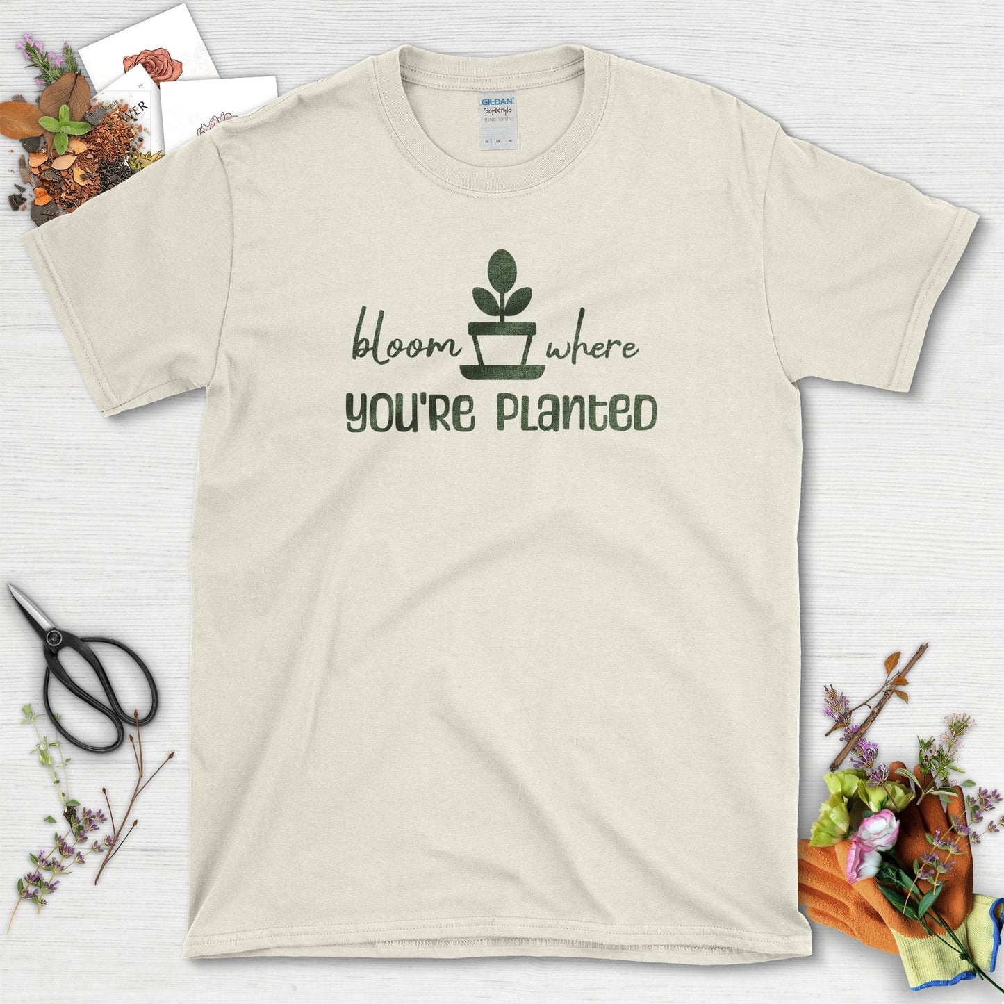 Bloom Where You're Planted Inspirational T-Shirt Natural / S T-Shirt