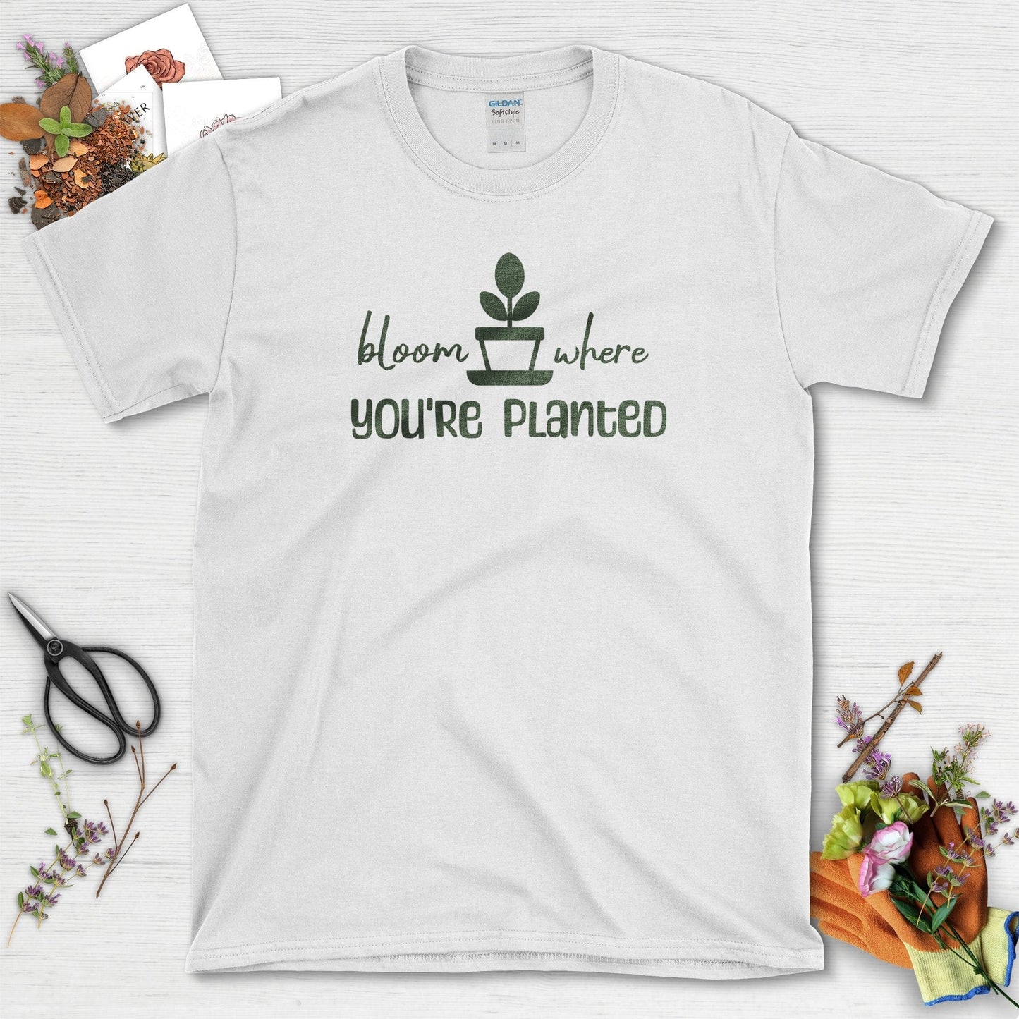 Bloom Where You're Planted Inspirational T-Shirt White / S T-Shirt