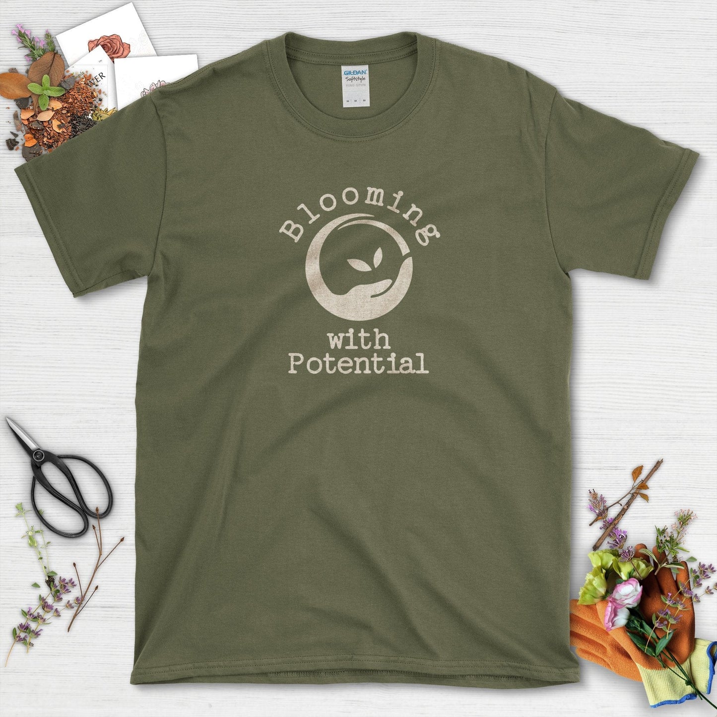 Blooming with Potential T-Shirt Military Green / S T-Shirt