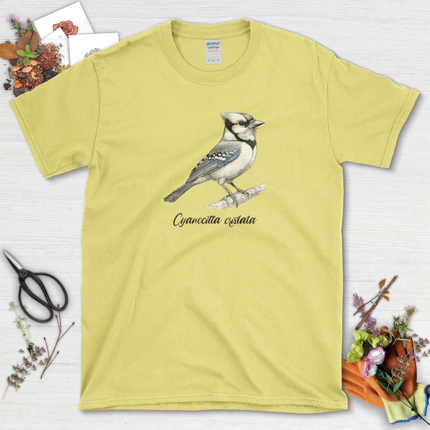 Blue Jay Bird Lovers T-Shirt Cornsilk / S T-Shirt