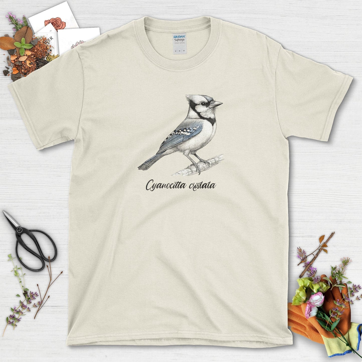 Blue Jay Bird Lovers T-Shirt Natural / S T-Shirt