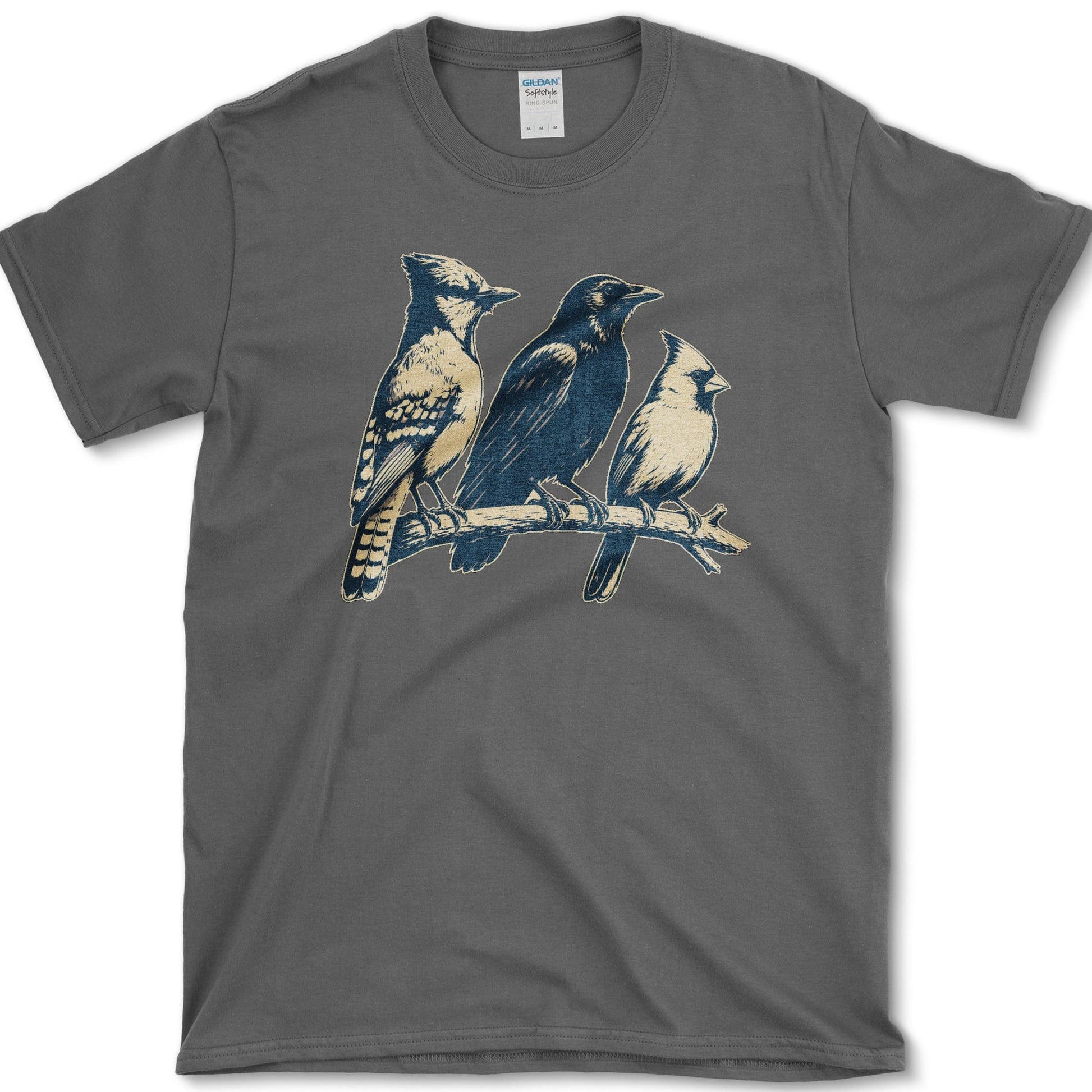 Blue Jay Crow Cardinal T-Shirt S / Dark Heather Essential Tees