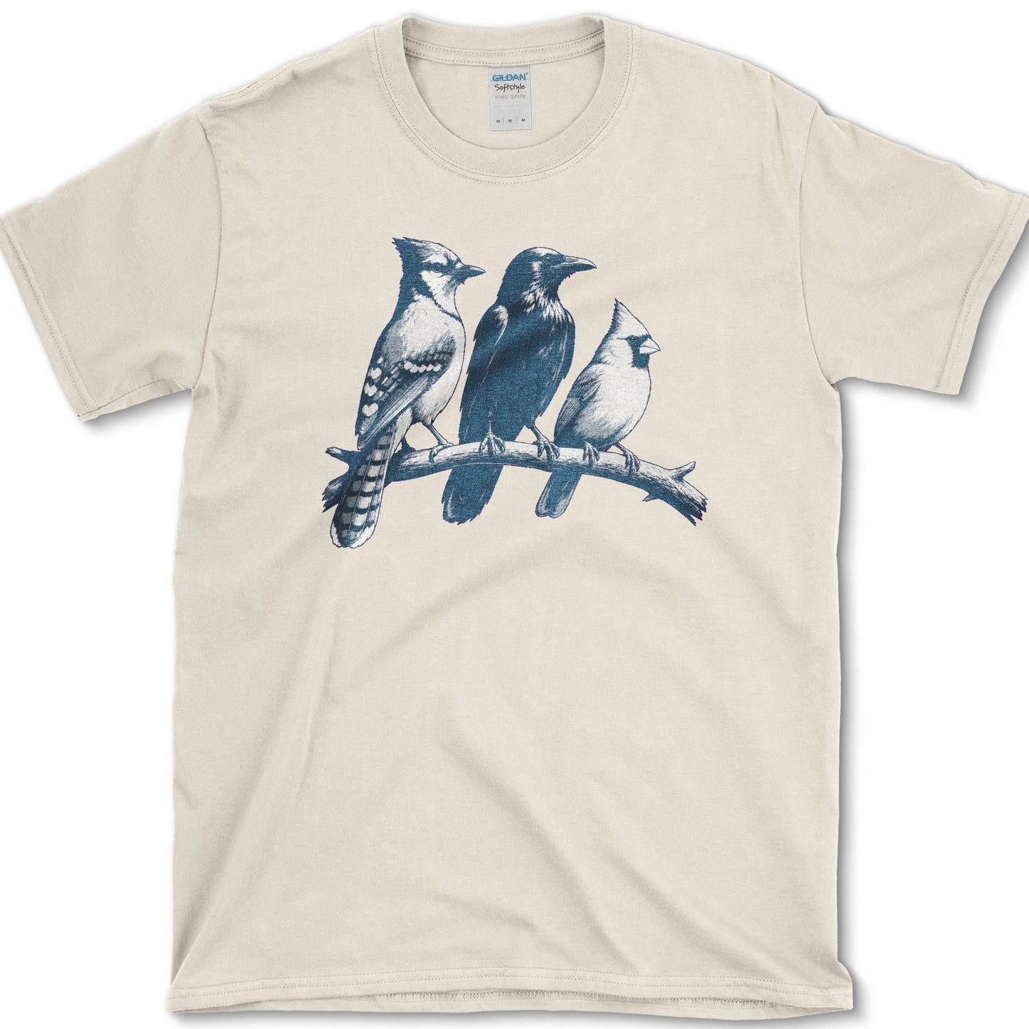 Blue Jay Crow Cardinal T-Shirt S / Natural Essential Tees