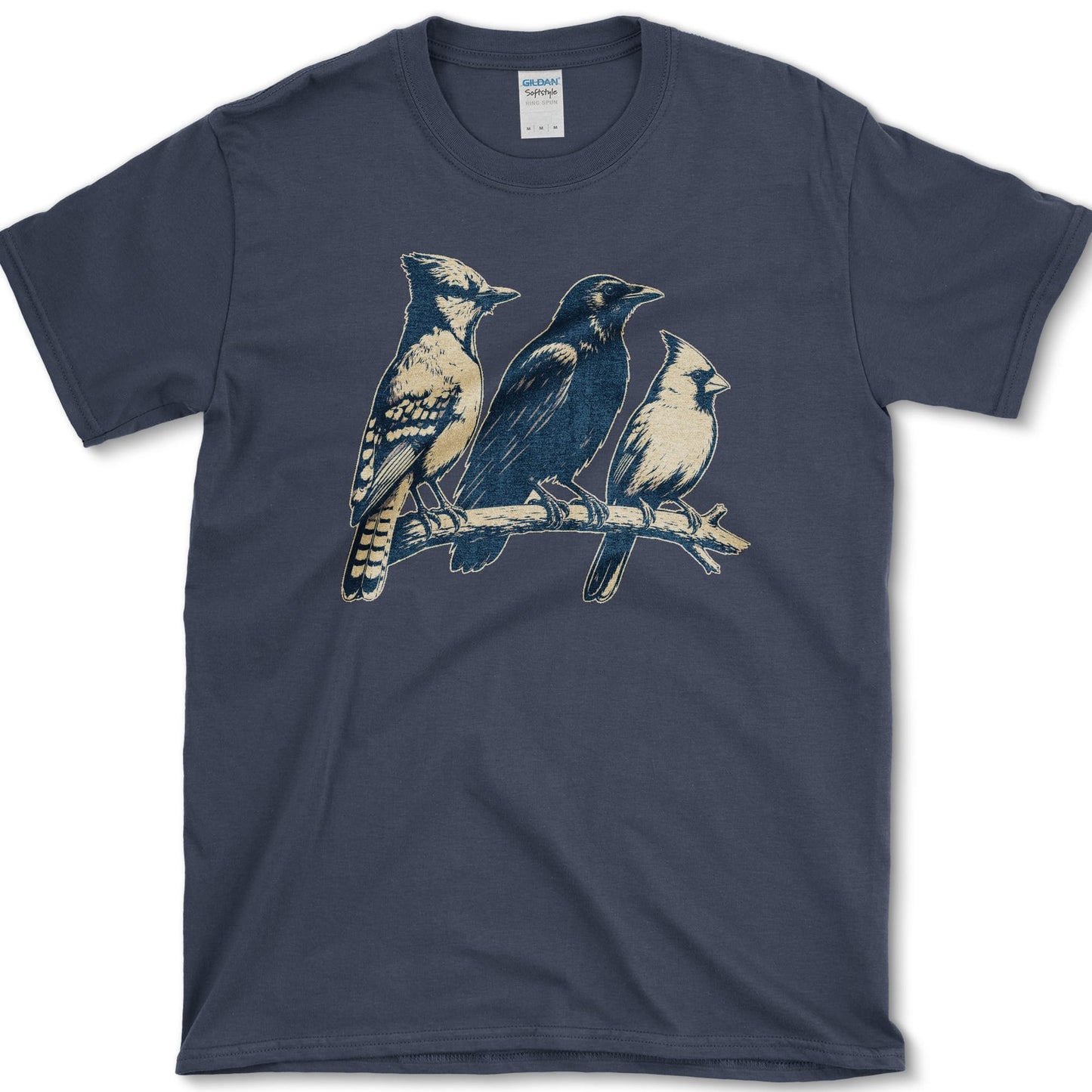 Blue Jay Crow Cardinal T-Shirt S / Navy Essential Tees