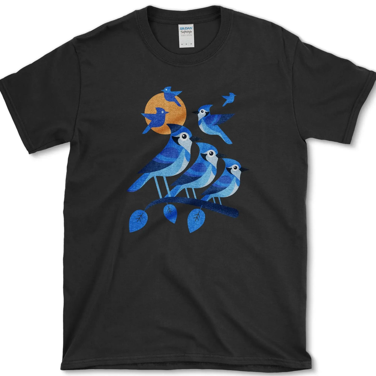Blue Jay Silhouette Bird T-Shirt Black / S Essential Tees