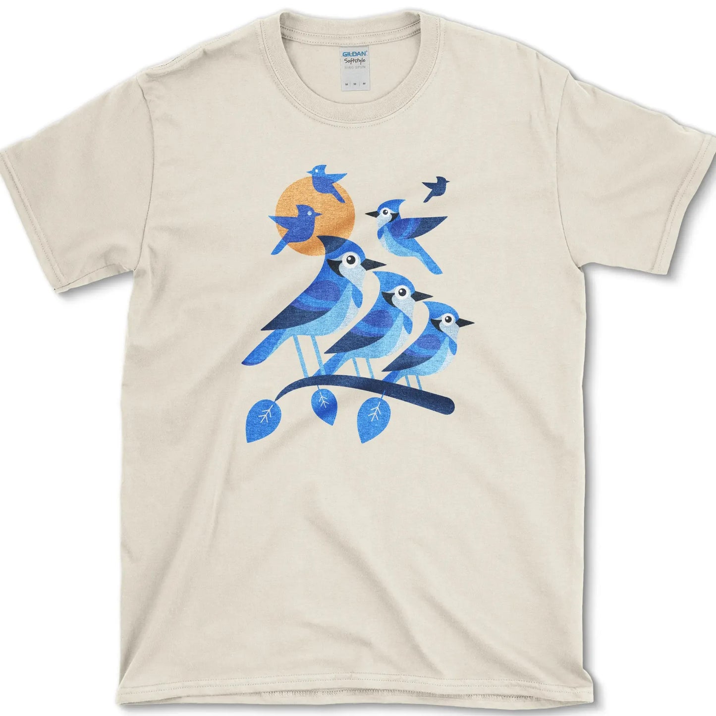 Blue Jay Silhouette Bird T-Shirt Natural / S Essential Tees