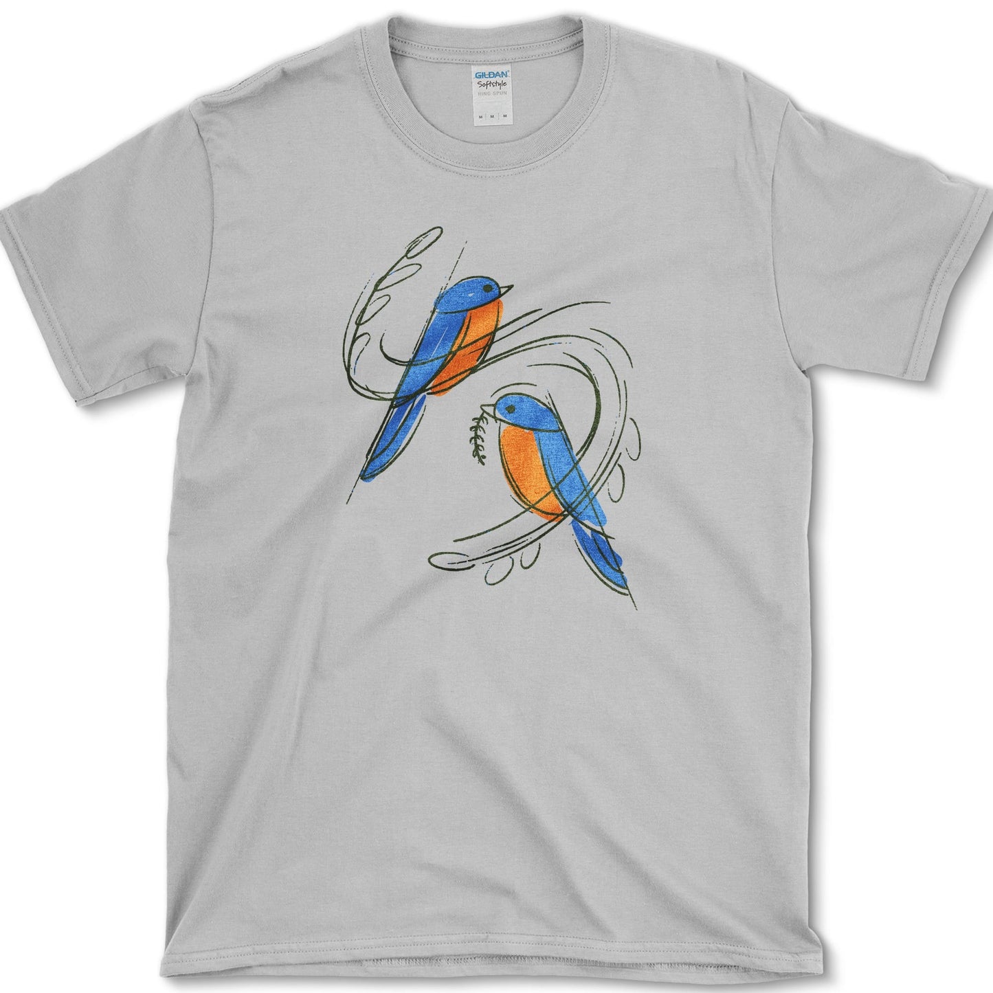 Bluebirds Nature Inspired T-Shirt Sport Grey / S Essential Tees