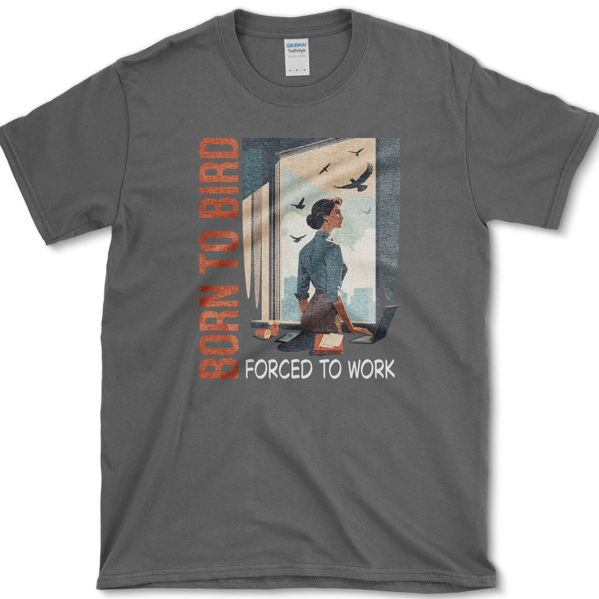 Born To Bird T-Shirt Dark Heather / S Essential Tees