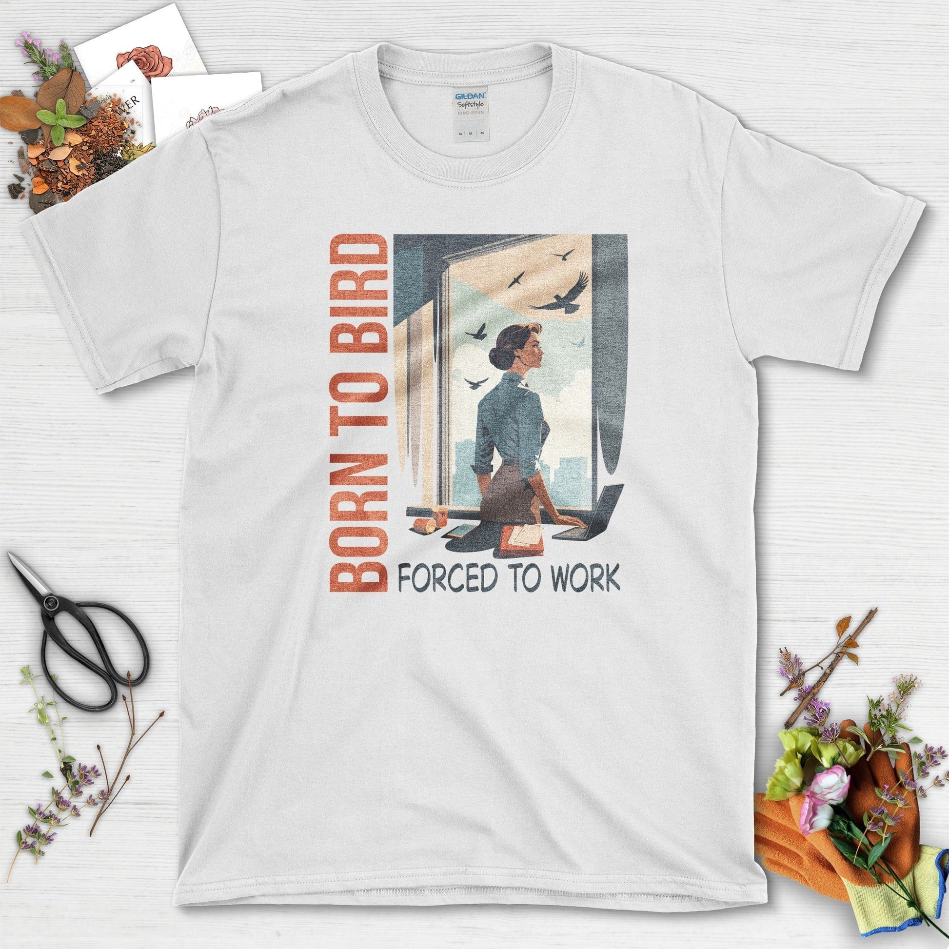 Born To Bird T-Shirt White / S Physical Item