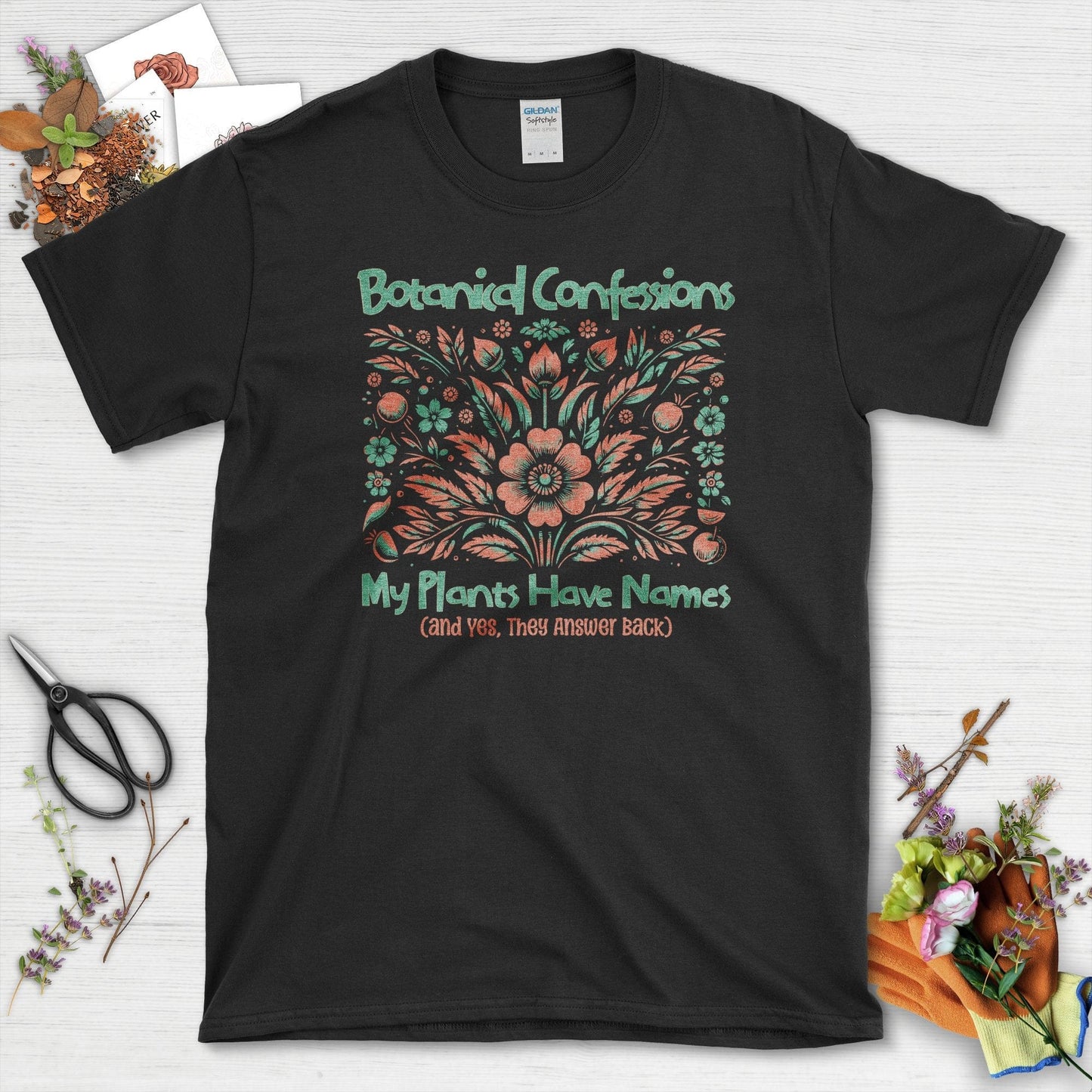 Botanical Confessions My Plants Have Names T-Shirt Black / S T-Shirt