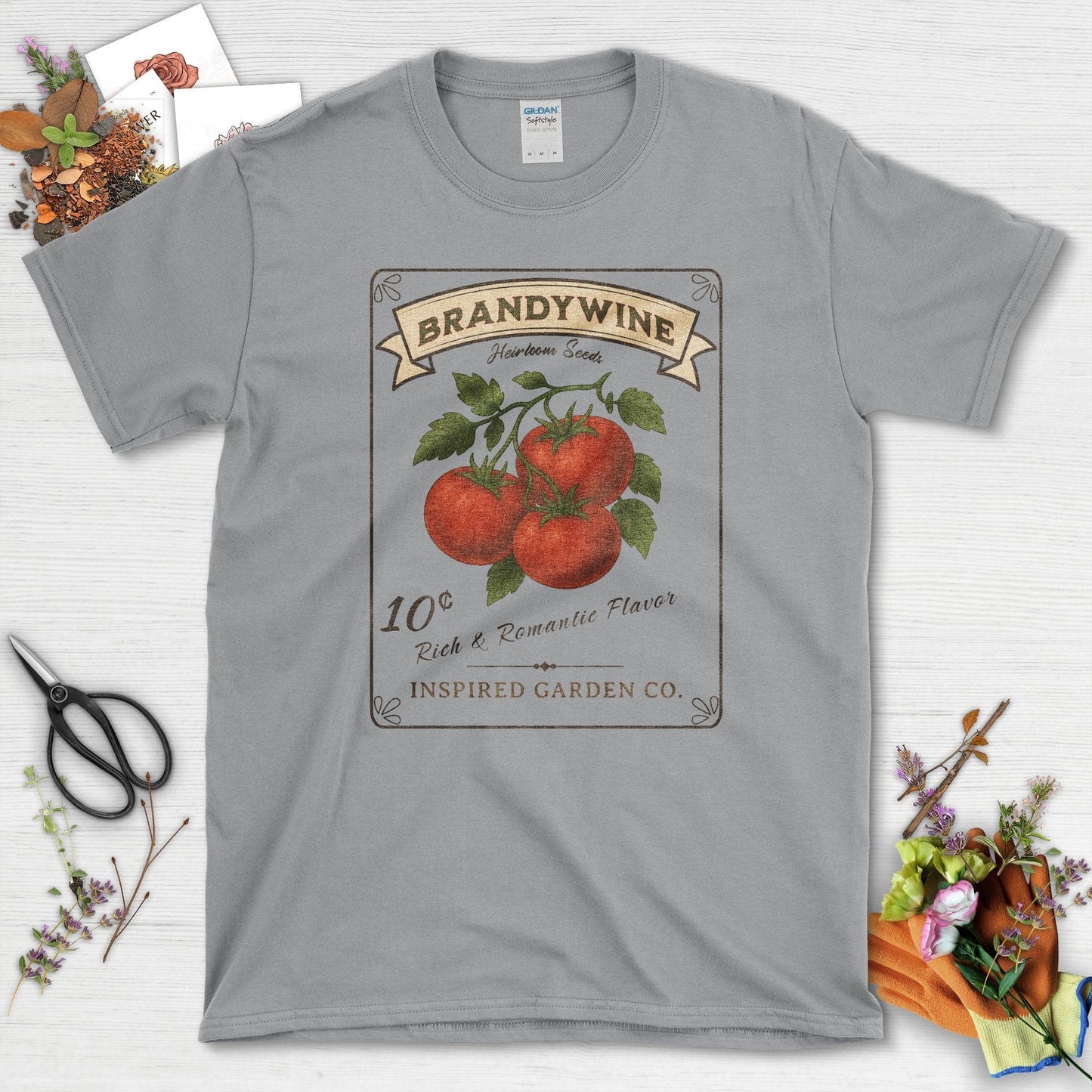 Brandywine Tomato Inspired Garden T-Shirt Sport Grey / S Physical Item