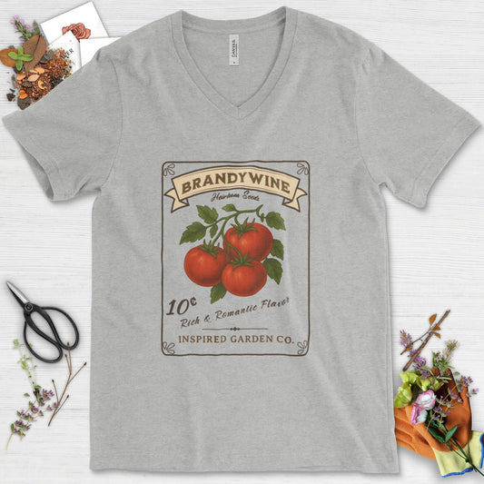 Brandywine Tomato V-Neck V-Neck / S / Athletic Heather Essential V-necks