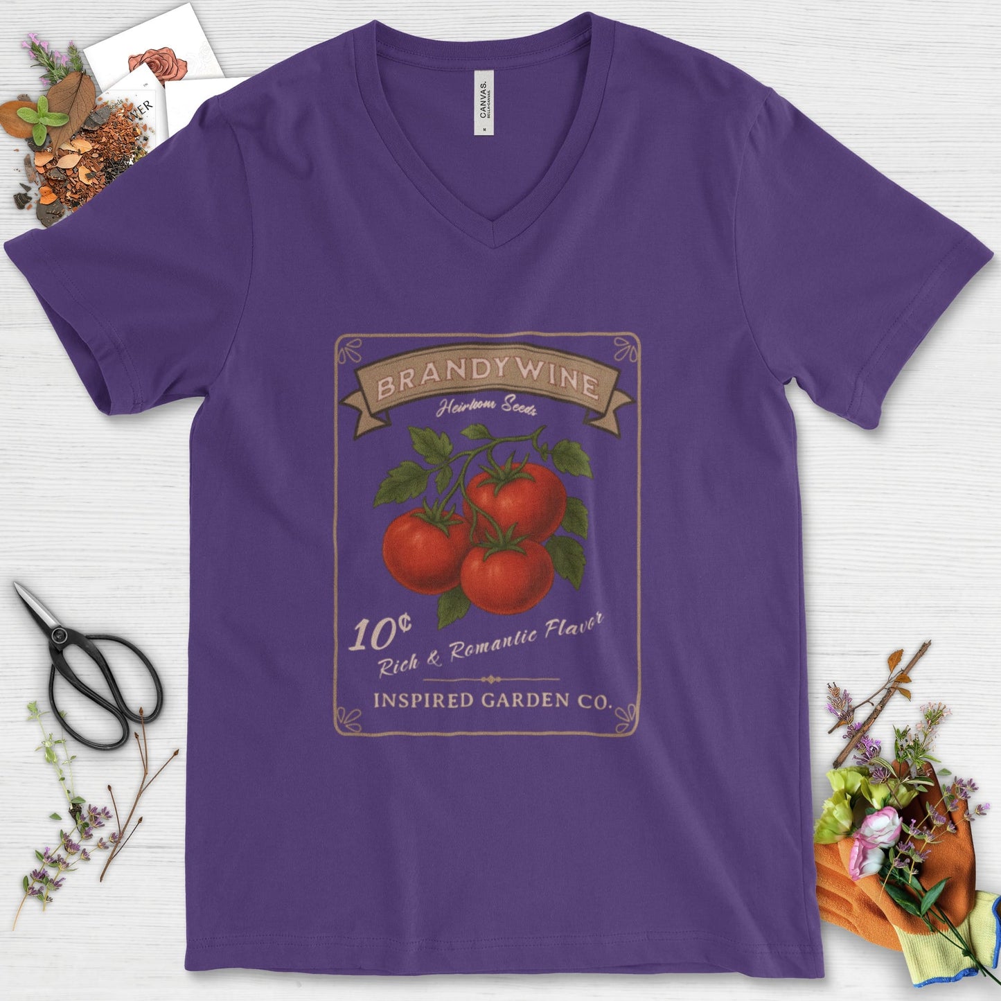 Brandywine Tomato V-Neck V-Neck / S / Team Purple Essential V-necks